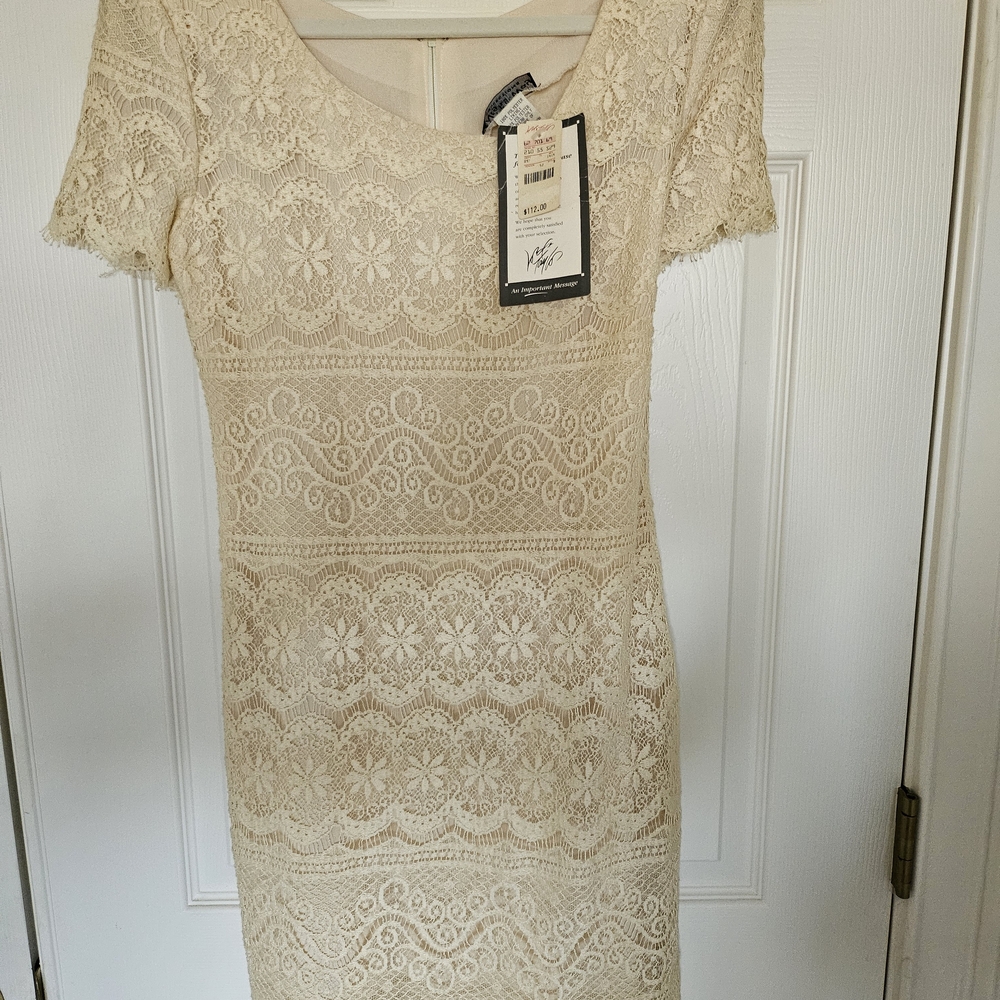 Moda International Lace Mini Dress in Cream